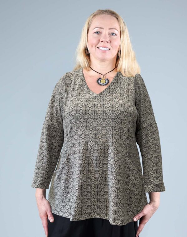 טוניקת כיסים מודפסת